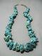 Chunky Huge Vintage Navajo Spiderweb Turquoise Nuggets Necklace Old