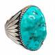 Chunky Sterling Turquoise Native American Zuni Robert & Bernice Leekya Ring 9.5