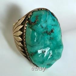 Chunky Sterling Turquoise Native American Zuni Robert & Bernice Leekya Ring 9.5