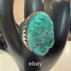 Chunky Sterling Turquoise Native American Zuni Robert & Bernice Leekya Ring 9.5