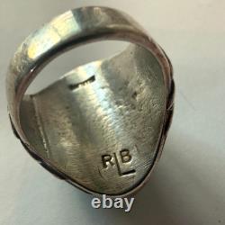 Chunky Sterling Turquoise Native American Zuni Robert & Bernice Leekya Ring 9.5