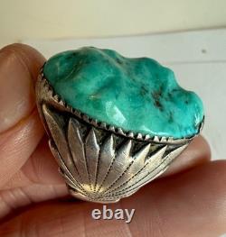 Chunky Sterling Turquoise Native American Zuni Robert & Bernice Leekya Ring 9.5