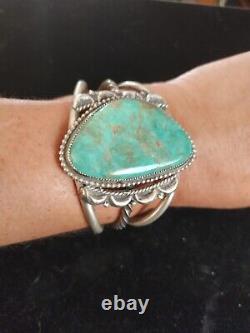 Classic Navajo Sterling Large Turquoise Ingot Cuff/bracelet