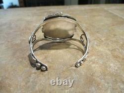 DELIGHTFUL Wide Vintage Navajo Sterling Silver Jasper Earth Tone Bracelet