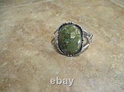 DELIGHTFUL Wide Vintage Navajo Sterling Silver Jasper Earth Tone Bracelet