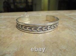 DISTINCTIVE Vintage Navajo KEN & MARY BILL Sterling Silver Design Bracelet