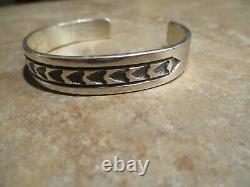 DISTINCTIVE Vintage Navajo KEN & MARY BILL Sterling Silver Design Bracelet