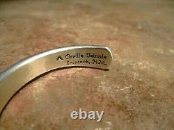 DISTINCTIVE Vintage Navajo ORVILLE TSINNIE (d.) Sterling Silver Design Bracelet