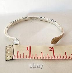 DOUGLAS ETSITTY Vintage Cuff Navajo Sterling Silver Thin Cuff Bracelet