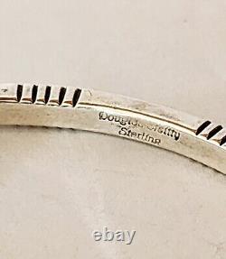 DOUGLAS ETSITTY Vintage Cuff Navajo Sterling Silver Thin Cuff Bracelet