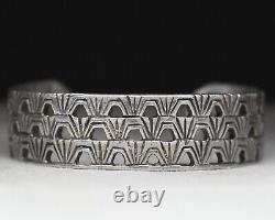 Dan Oliver Vintage Native American Navajo Sterling Silver Cuff Bracelet
