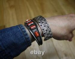 Dan Oliver Vintage Native American Navajo Sterling Silver Cuff Bracelet