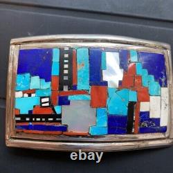Danny Romero Vintage Belt Buckle Native American indian jewelry Rare 6.9×11.7cm