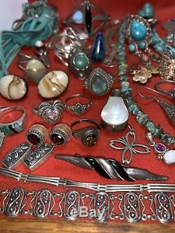 Dead Pawn Native American Taxco Vintage Sterling Silver 925 Turquoise Lot 200+g