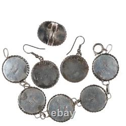 EMP Vintage Native American sterling and coral jewelry set Bracelet, ring