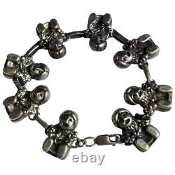 EXTREME DETAIL Carol Felley VINTAGE NAVAJO STORYTELLER STERLING SILVER BRACELET