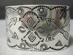 Early 1900's Vintage Navajo Sterling Silver Coin Bracelet Old