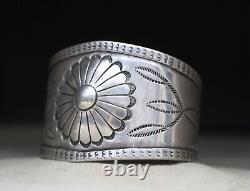 Early Navajo Vintage Native American Sterling Silver Cuff Bracelet