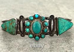 Early Vintage 30's Native American Navajo Turquoise silver Bracelet 6.75 in