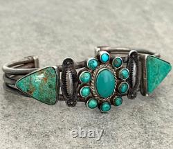 Early Vintage 30's Native American Navajo Turquoise silver Bracelet 6.75 in
