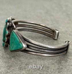 Early Vintage 30's Native American Navajo Turquoise silver Bracelet 6.75 in
