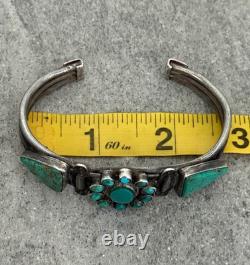 Early Vintage 30's Native American Navajo Turquoise silver Bracelet 6.75 in