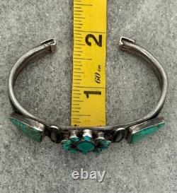 Early Vintage 30's Native American Navajo Turquoise silver Bracelet 6.75 in