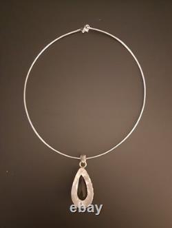 Early Vintage Native American HUGE Purple Amethyst Pendant 925 Sterling Silver