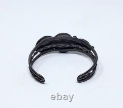 Early Vintage Navajo Turquoise, And Coral Bracelet Unsigned