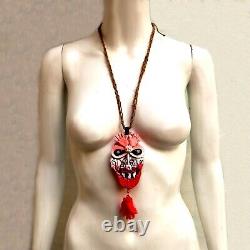 Ethnic jewelry tribal pendant necklace vintage regional hawaii amulet demon hand