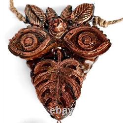 Ethnic jewelry tribal pendant necklace vintage regional hawaii shaman big amulet