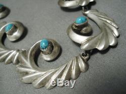 Exceptional Vintage Navajo Choker Style Turquoise Sterling Silver Necklace