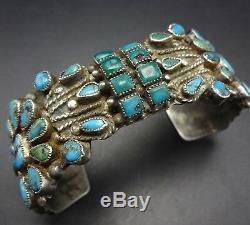 Extraordinary 1930s Vintage NAVAJO Sterling Silver & TURQUOISE Cuff BRACELET