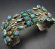 Extraordinary 1930s Vintage NAVAJO Sterling Silver & TURQUOISE Cuff BRACELET