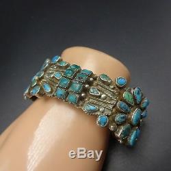 Extraordinary 1930s Vintage NAVAJO Sterling Silver & TURQUOISE Cuff BRACELET