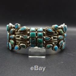 Extraordinary 1930s Vintage NAVAJO Sterling Silver & TURQUOISE Cuff BRACELET