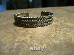 FINE OLDER Vintage Navajo Sterling Silver COILED ROPE Bracelet