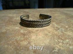 FINE OLDER Vintage Navajo Sterling Silver COILED ROPE Bracelet