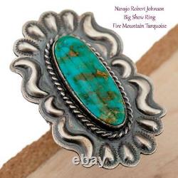 FIRE MOUNTAIN Turquoise Ring Robert Johnson 7 Old Style Student of Kirk Smith