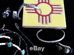 Fabulous LOT Vintage SW Native American Navajo Zuni Jewelry sterling turquoise