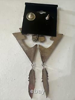Fabulous Vintage Native American Navajo Sterling Silver Earrings