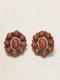 Fabulous Vintage Navajo Coral Snake Eye Native American Jewelry Silver Earrings