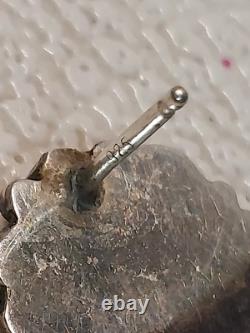 Fabulous Vintage Navajo Coral Snake Eye Native American Jewelry Silver Earrings