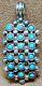 Fine Vintage Zuni Sterling Silver 18 Petit Point Snake Eyes Turquoise Pendant