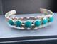 Fred Harvey Vintage Turquoise Stone Cuff Bracelet 6 Stone Native American