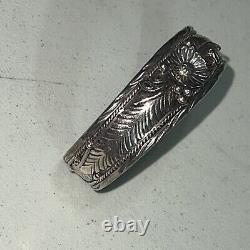 GARDEN OF LEAVES VINTAGE NATIVE AMERICAN JEWELRY NAVAJO cuff EY Elsie Yazzie 925
