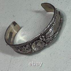 GARDEN OF LEAVES VINTAGE NATIVE AMERICAN JEWELRY NAVAJO cuff EY Elsie Yazzie 925