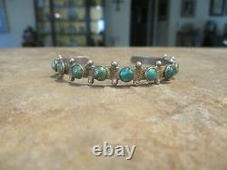 GENUINE Vintage Navajo Sterling Silver SNAKE EYE Turquoise Bracelet