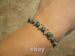 GENUINE Vintage Navajo Sterling Silver SNAKE EYE Turquoise Bracelet