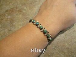 GENUINE Vintage Navajo Sterling Silver SNAKE EYE Turquoise Bracelet